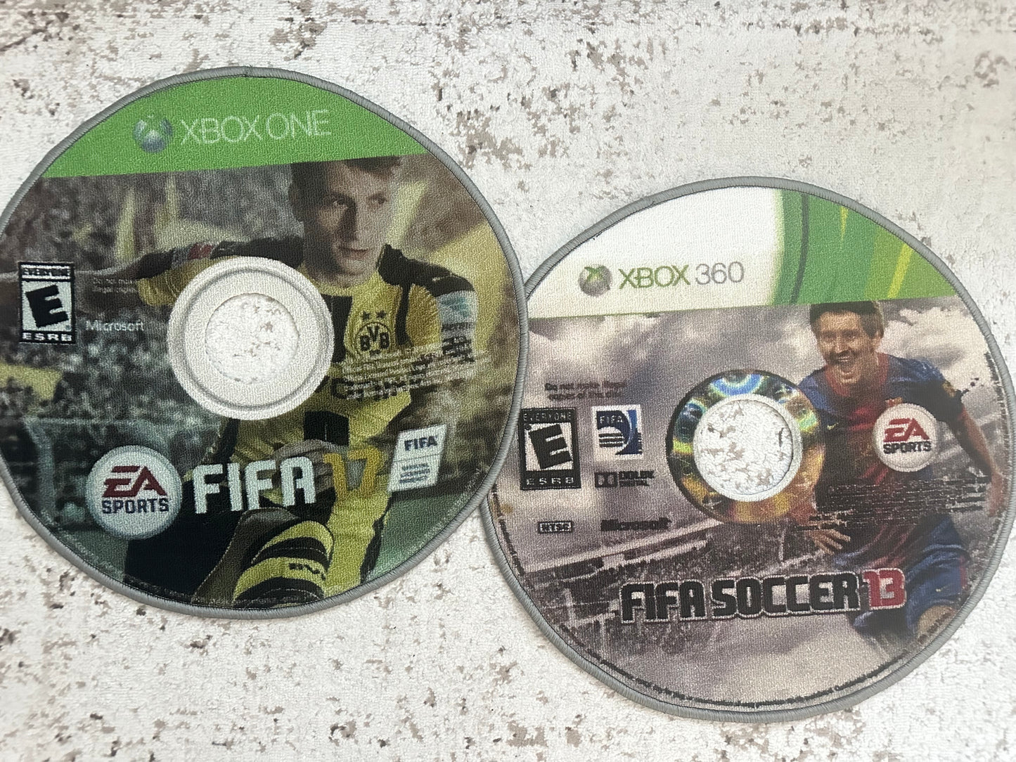 2 PACK BUNDLE! SAVE $25! RETRO FUTBOL GAME DISC RUGS