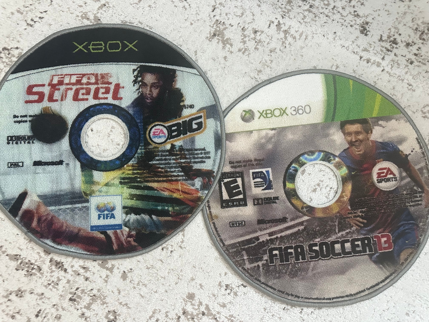 2 PACK BUNDLE! SAVE $25! RETRO FUTBOL GAME DISC RUGS